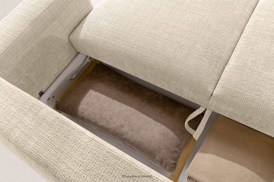 ELOSA Sofa 3 japandi w tkaninie szenil kremowy kremowy - zdjęcie 14