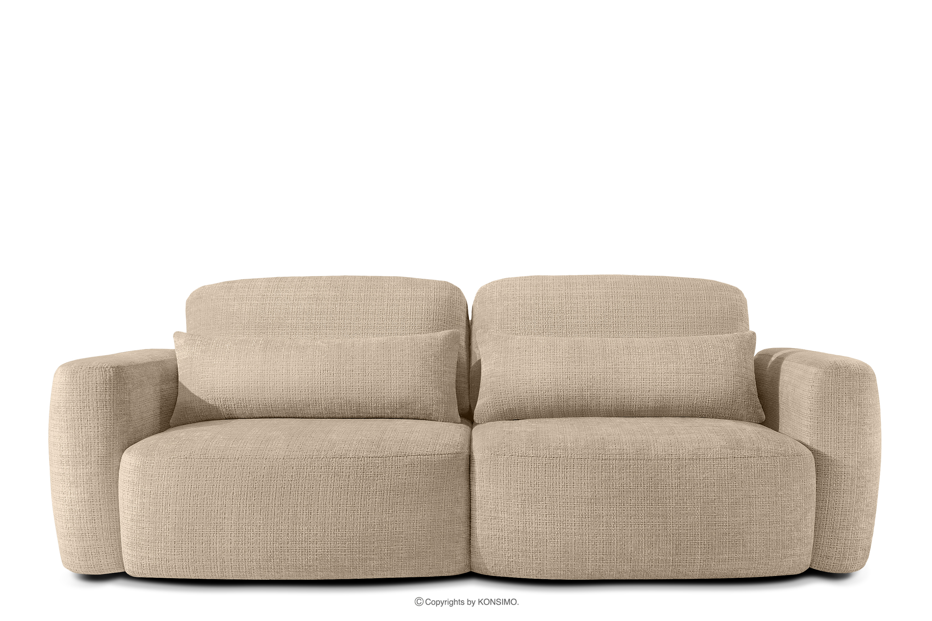 Sofa 3 japandi w tkaninie szenil beżowy