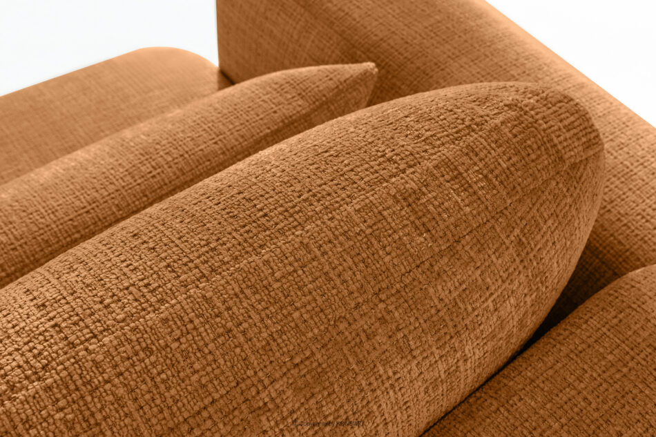 ELOSA Sofa trzyosobowa w stylu japońskim w tkaninie szenil rudy rudy - zdjęcie 9