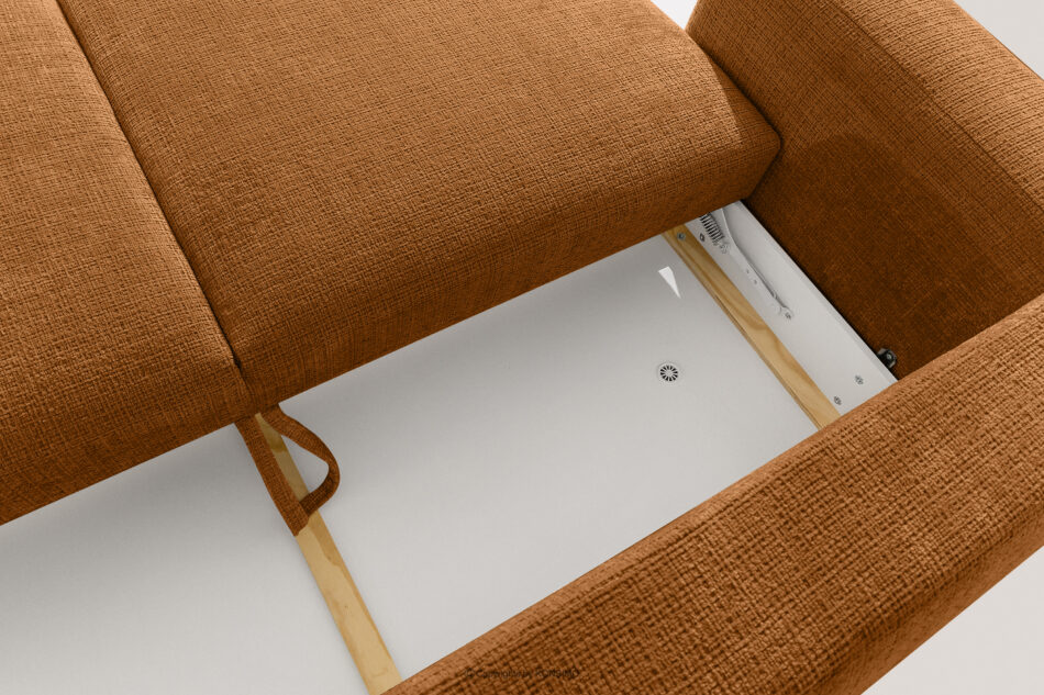 ELOSA Sofa trzyosobowa w stylu japońskim w tkaninie szenil rudy rudy - zdjęcie 12