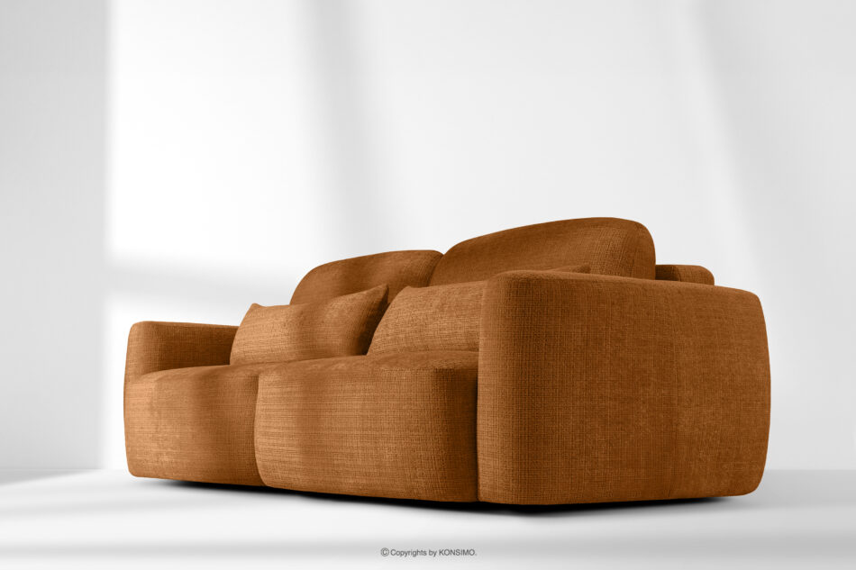 ELOSA Sofa trzyosobowa w stylu japońskim w tkaninie szenil rudy rudy - zdjęcie 19