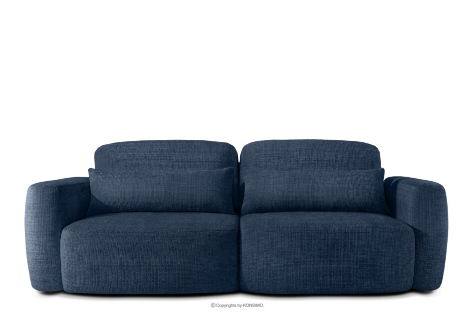 ELOSA Sofa trzyosobowa w stylu japońskim w tkaninie szenil granatowy granatowy - zdjęcie 0