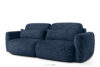 ELOSA Sofa trzyosobowa w stylu japońskim w tkaninie szenil granatowy granatowy - zdjęcie 3