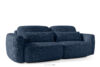 ELOSA Sofa trzyosobowa w stylu japońskim w tkaninie szenil granatowy granatowy - zdjęcie 4