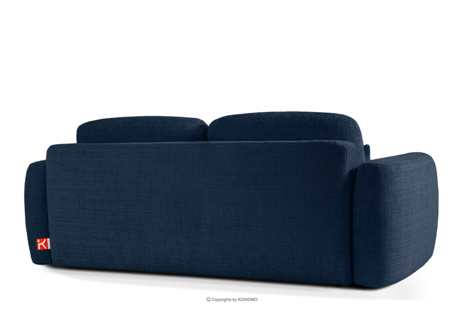 ELOSA Sofa trzyosobowa w stylu japońskim w tkaninie szenil granatowy granatowy - zdjęcie 5