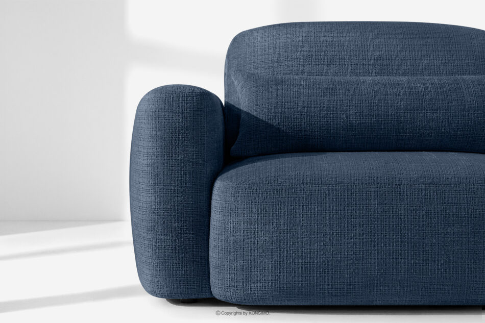 ELOSA Sofa trzyosobowa w stylu japońskim w tkaninie szenil granatowy granatowy - zdjęcie 6