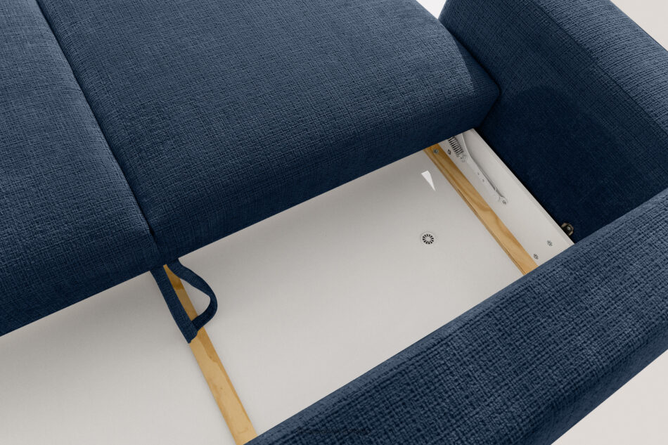 ELOSA Sofa trzyosobowa w stylu japońskim w tkaninie szenil granatowy granatowy - zdjęcie 12