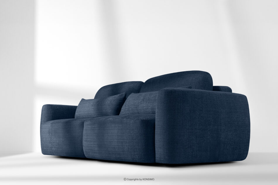 ELOSA Sofa trzyosobowa w stylu japońskim w tkaninie szenil granatowy granatowy - zdjęcie 19