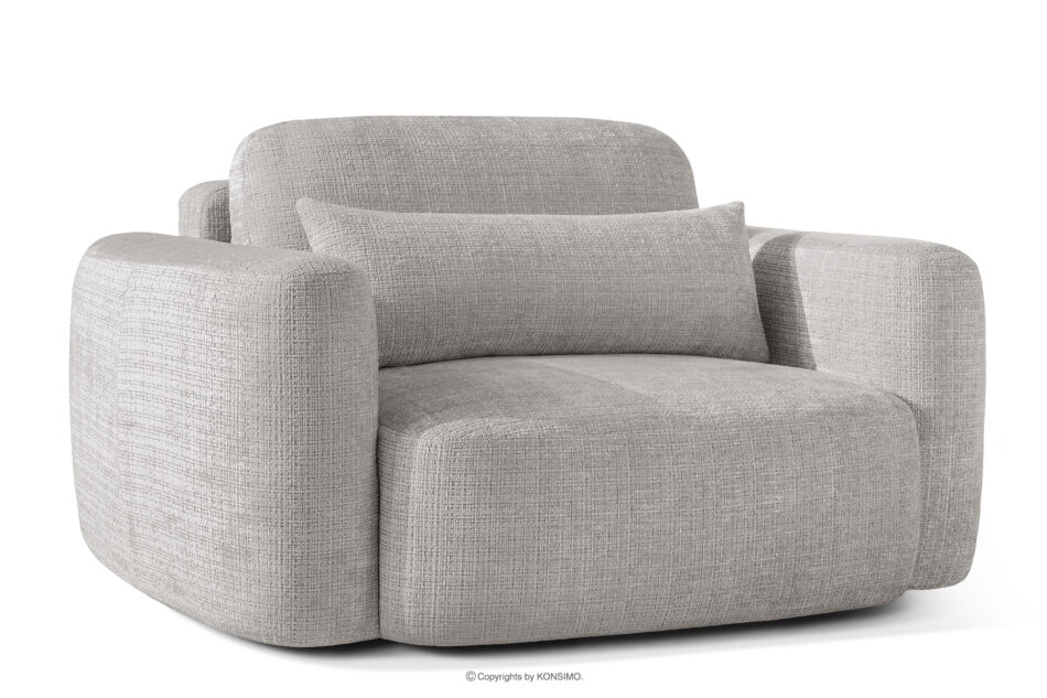 ELOSA Sofa i fotel japandi w tkaninie szenil jasny szary jasny szary - zdjęcie 18