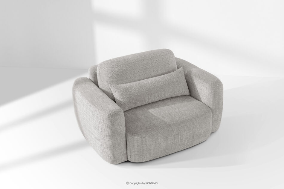 ELOSA Sofa i fotel japandi w tkaninie szenil jasny szary jasny szary - zdjęcie 24