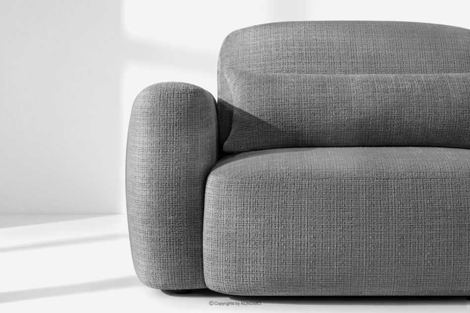 ELOSA Sofa i fotel japandi w tkaninie szenil ciemny szary ciemny szary - zdjęcie 7