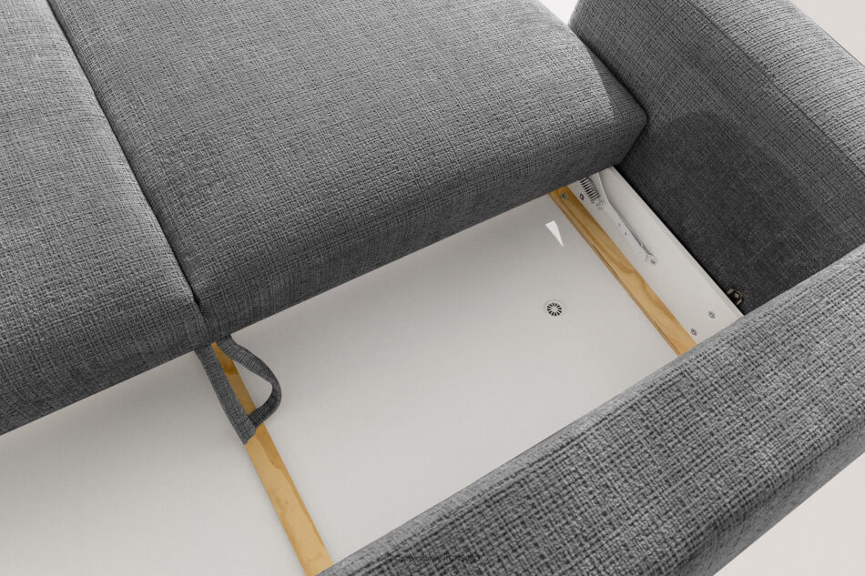 ELOSA Sofa i fotel japandi w tkaninie szenil ciemny szary ciemny szary - zdjęcie 13