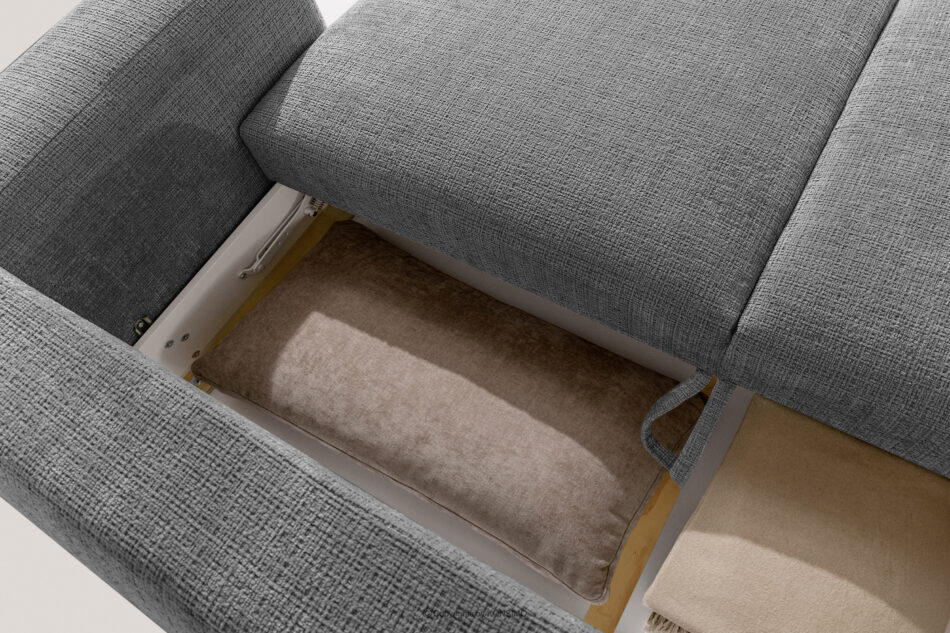 ELOSA Sofa i fotel japandi w tkaninie szenil ciemny szary ciemny szary - zdjęcie 15