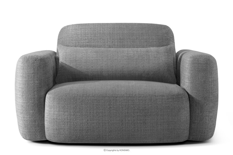 ELOSA Sofa i fotel japandi w tkaninie szenil ciemny szary ciemny szary - zdjęcie 16