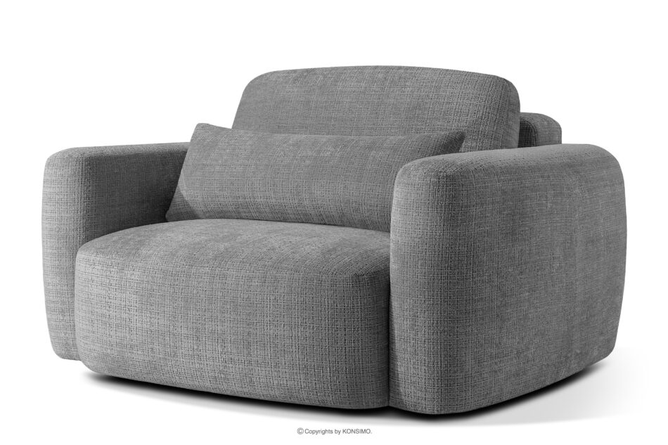 ELOSA Sofa i fotel japandi w tkaninie szenil ciemny szary ciemny szary - zdjęcie 17
