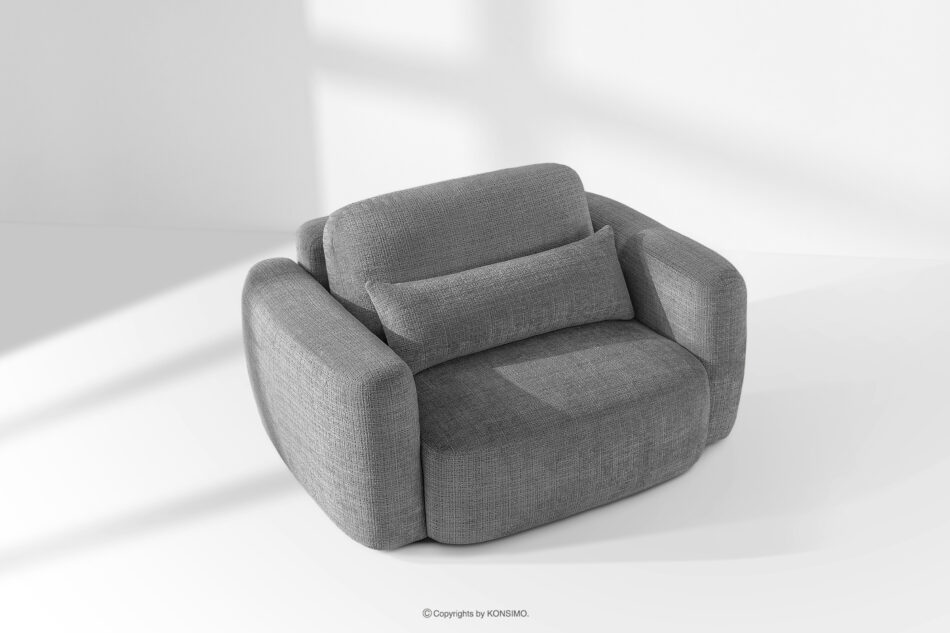 ELOSA Sofa i fotel japandi w tkaninie szenil ciemny szary ciemny szary - zdjęcie 24