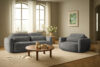 ELOSA Sofa i fotel japandi w tkaninie szenil ciemny szary ciemny szary - zdjęcie 30