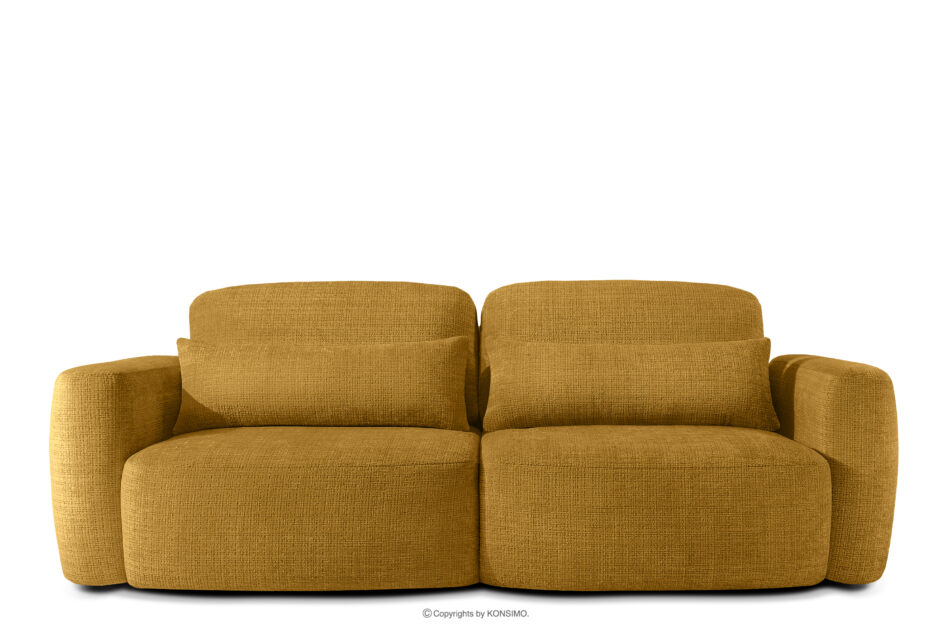 ELOSA Sofa i fotel w stylu japońskim w tkaninie szenil żółty żółty - zdjęcie 2