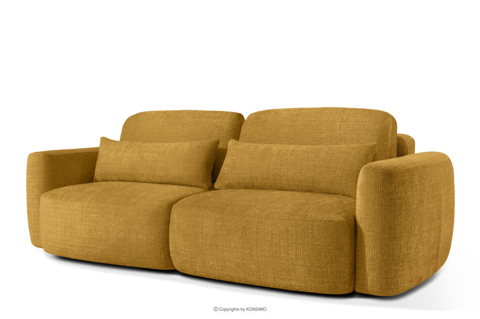 ELOSA Sofa i fotel w stylu japońskim w tkaninie szenil żółty żółty - zdjęcie 3