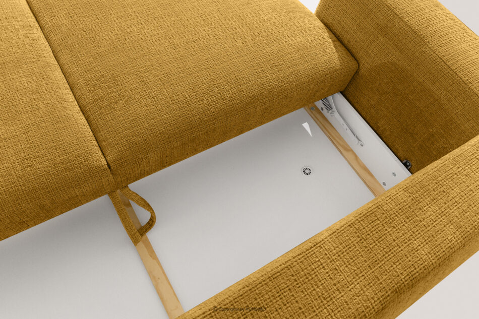 ELOSA Sofa i fotel w stylu japońskim w tkaninie szenil żółty żółty - zdjęcie 13