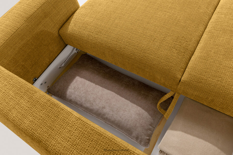ELOSA Sofa i fotel w stylu japońskim w tkaninie szenil żółty żółty - zdjęcie 15