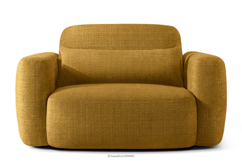 ELOSA Sofa i fotel w stylu japońskim w tkaninie szenil żółty żółty - zdjęcie 16