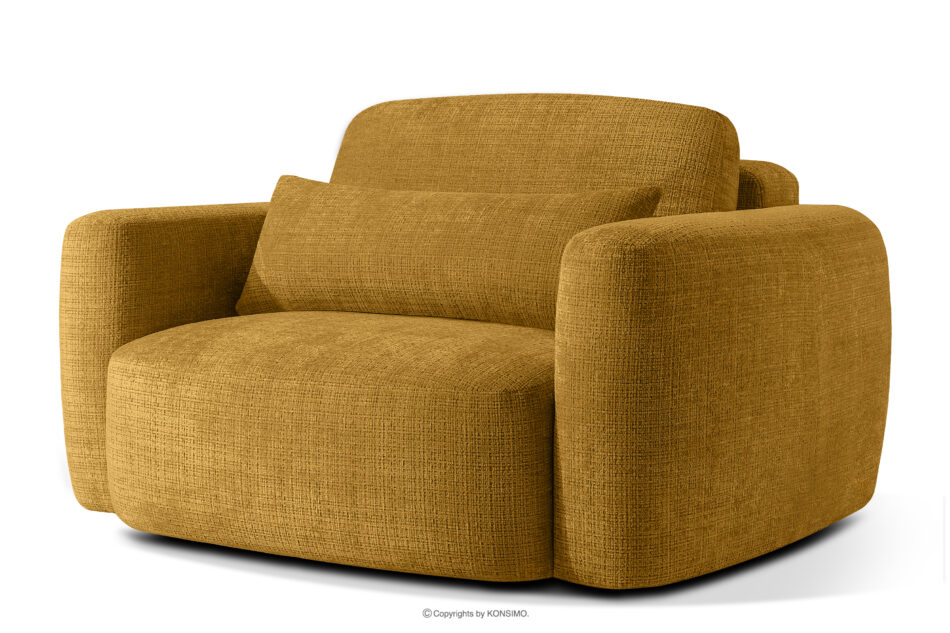 ELOSA Sofa i fotel w stylu japońskim w tkaninie szenil żółty żółty - zdjęcie 17