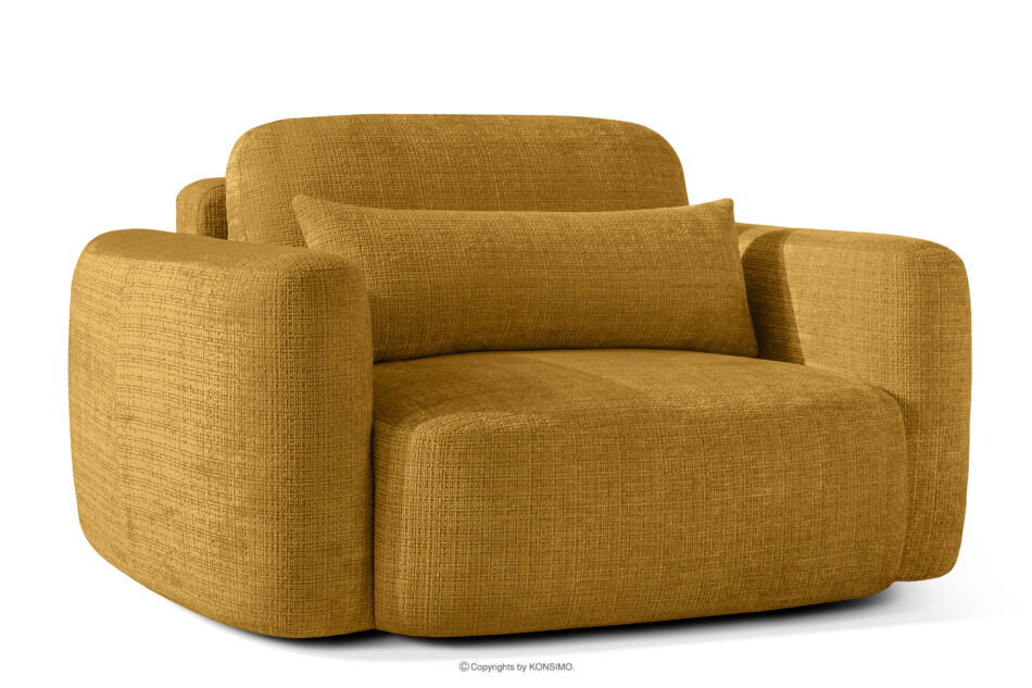 ELOSA Sofa i fotel w stylu japońskim w tkaninie szenil żółty żółty - zdjęcie 18