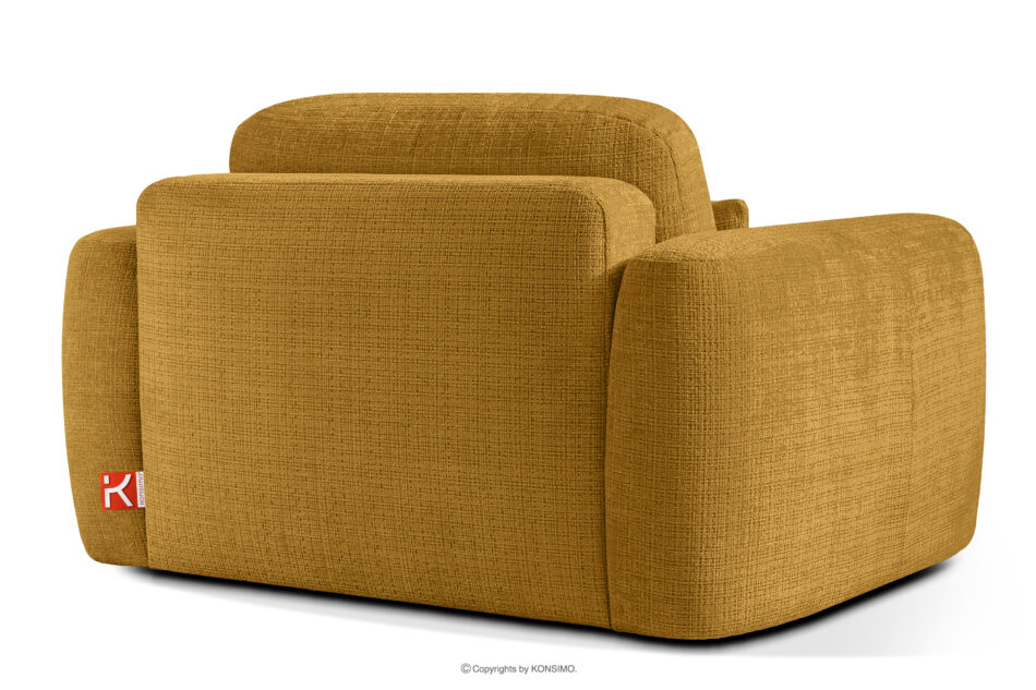 ELOSA Sofa i fotel w stylu japońskim w tkaninie szenil żółty żółty - zdjęcie 19