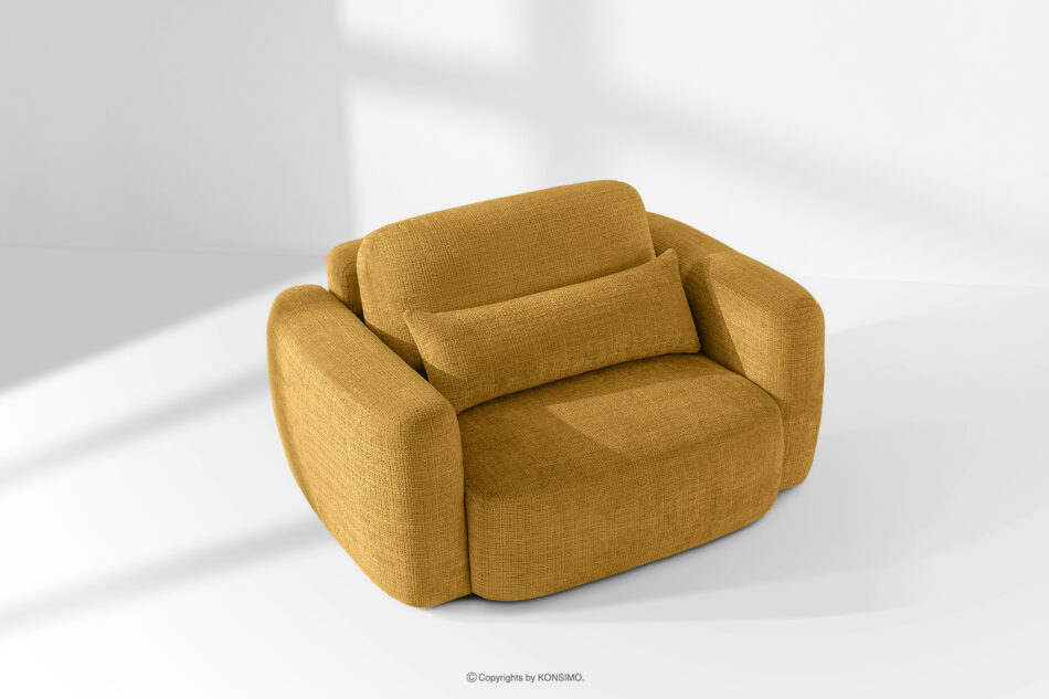 ELOSA Sofa i fotel w stylu japońskim w tkaninie szenil żółty żółty - zdjęcie 24