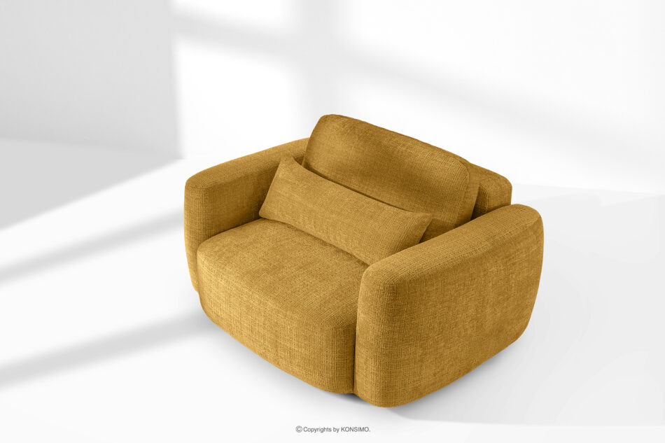 ELOSA Sofa i fotel w stylu japońskim w tkaninie szenil żółty żółty - zdjęcie 26