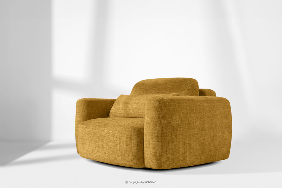 ELOSA Sofa i fotel w stylu japońskim w tkaninie szenil żółty żółty - zdjęcie 28
