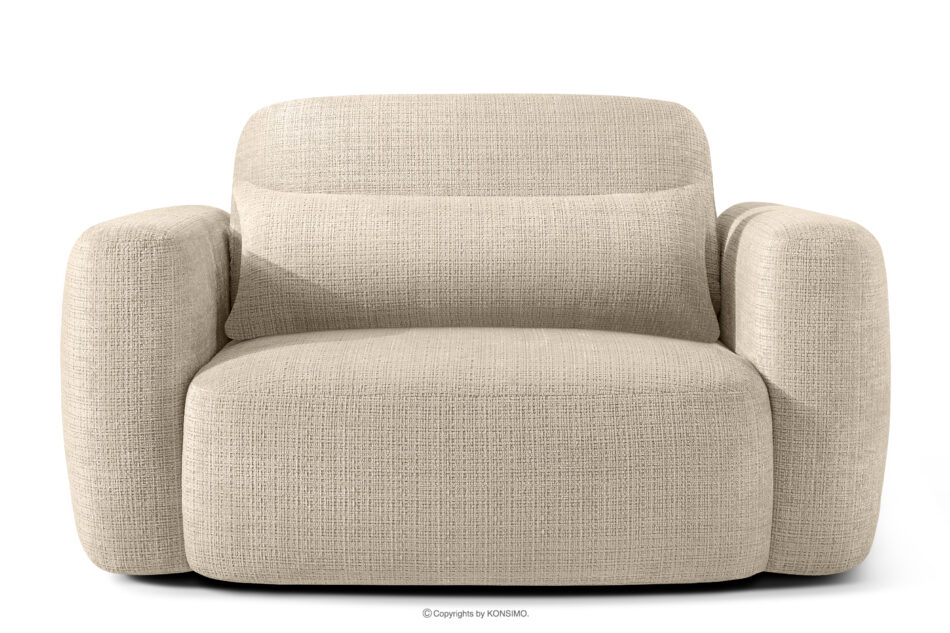 ELOSA Sofa i fotel japandi w tkaninie szenil kremowy kremowy - zdjęcie 16
