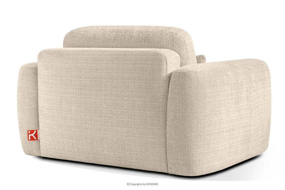 ELOSA Sofa i fotel japandi w tkaninie szenil kremowy kremowy - zdjęcie 19