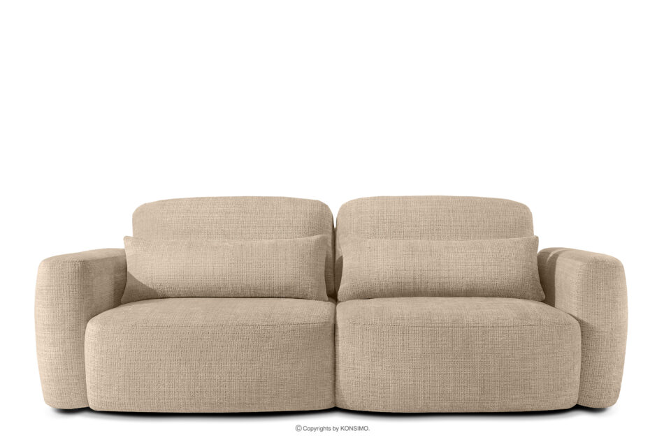 ELOSA Sofa i fotel japandi w tkaninie szenil beżowy beżowy - zdjęcie 2