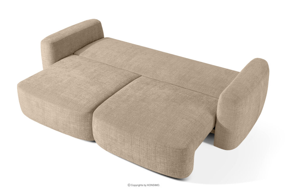 ELOSA Sofa i fotel japandi w tkaninie szenil beżowy beżowy - zdjęcie 5