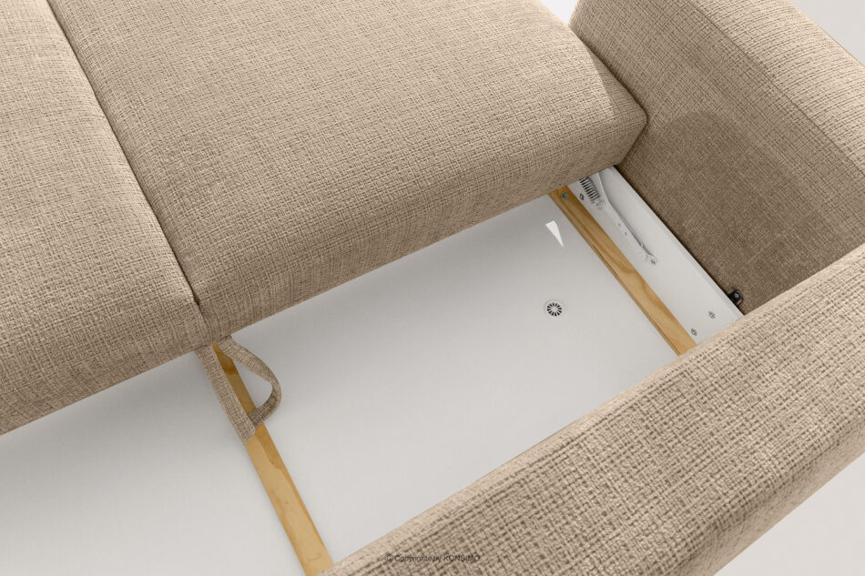 ELOSA Sofa i fotel japandi w tkaninie szenil beżowy beżowy - zdjęcie 13