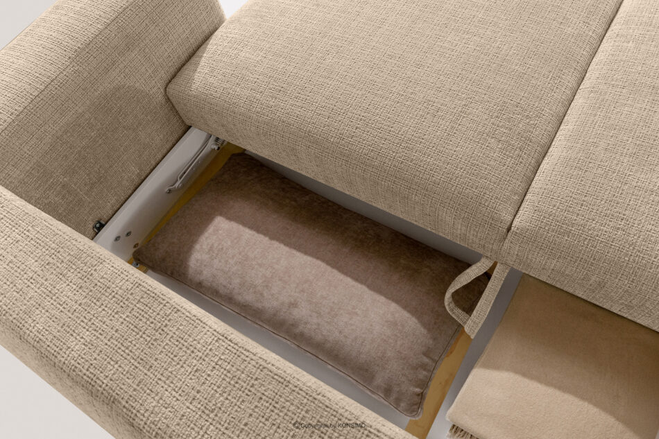 ELOSA Sofa i fotel japandi w tkaninie szenil beżowy beżowy - zdjęcie 15