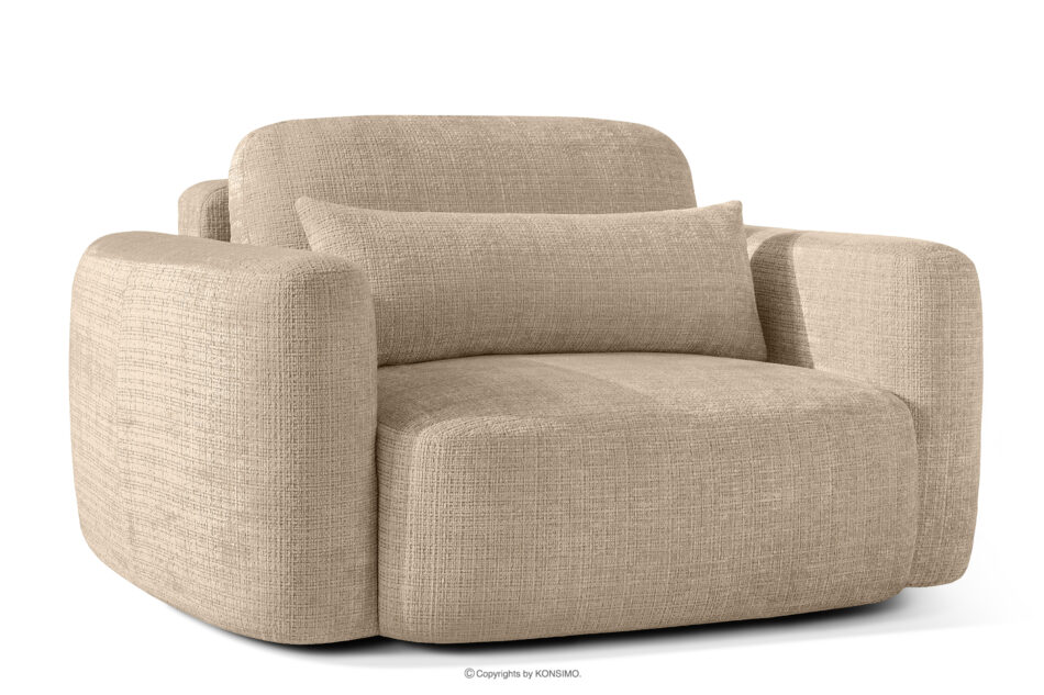 ELOSA Sofa i fotel japandi w tkaninie szenil beżowy beżowy - zdjęcie 18