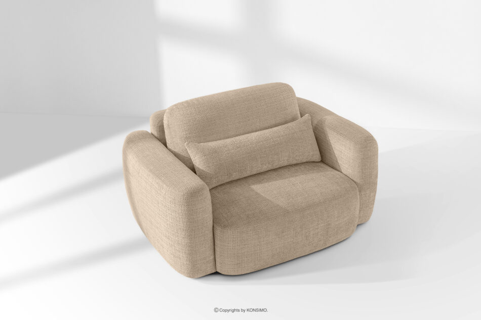 ELOSA Sofa i fotel japandi w tkaninie szenil beżowy beżowy - zdjęcie 24