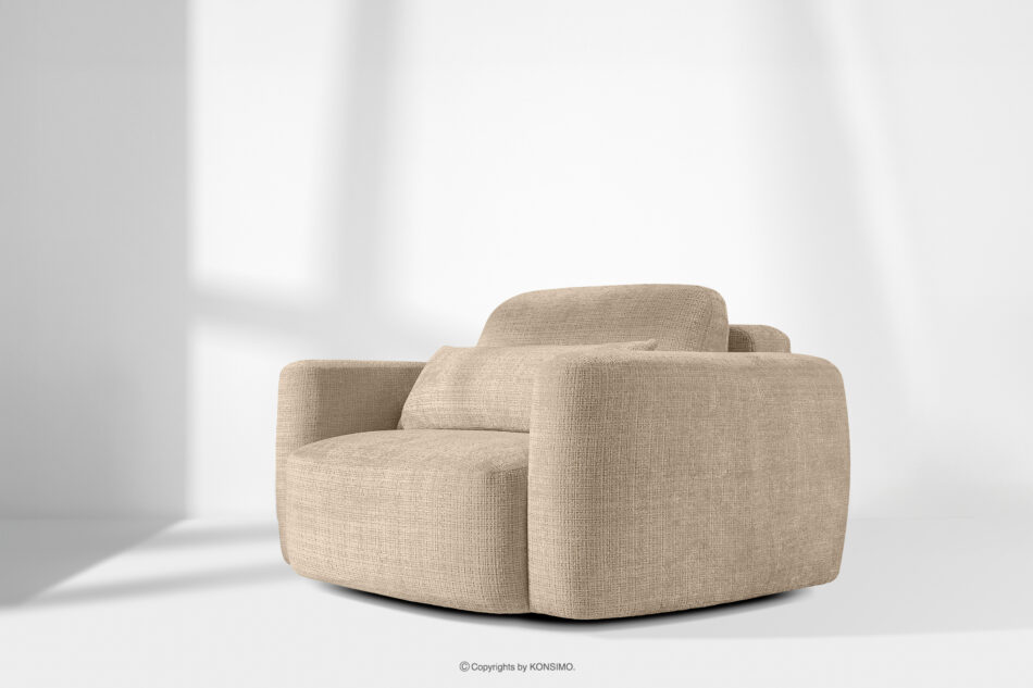 ELOSA Sofa i fotel japandi w tkaninie szenil beżowy beżowy - zdjęcie 28