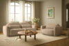 ELOSA Sofa i fotel japandi w tkaninie szenil beżowy beżowy - zdjęcie 30