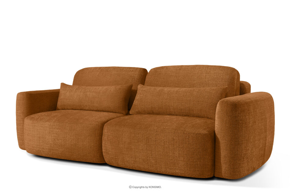 ELOSA Sofa i fotel w stylu japońskim w tkaninie szenil rudy rudy - zdjęcie 3