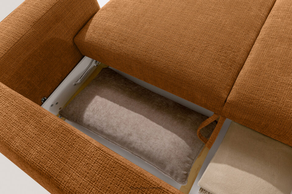 ELOSA Sofa i fotel w stylu japońskim w tkaninie szenil rudy rudy - zdjęcie 15