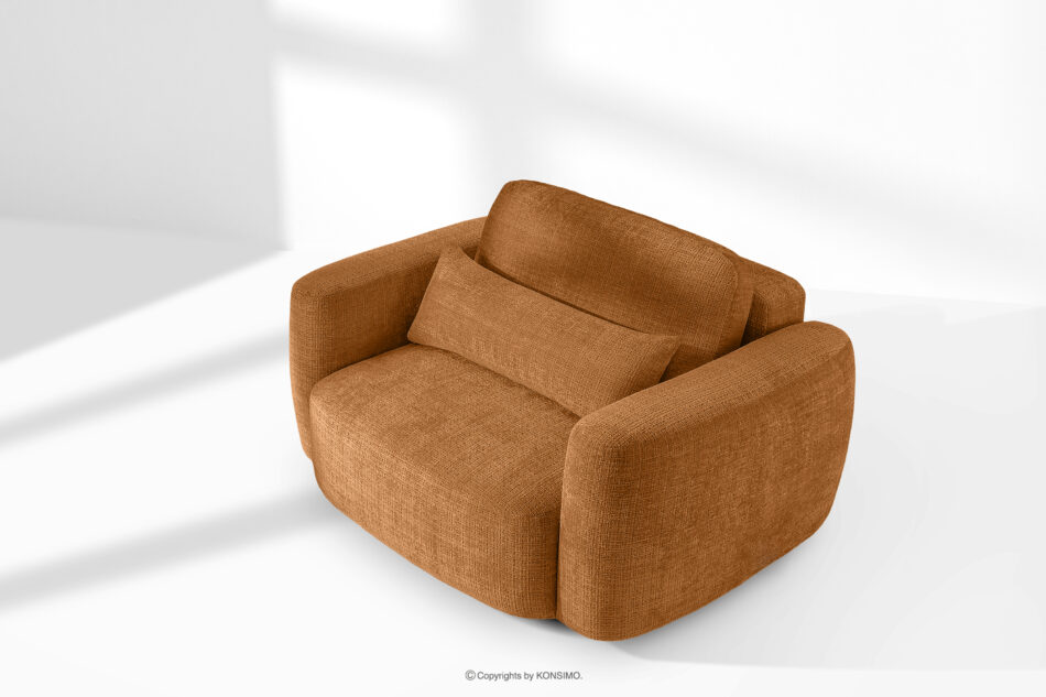 ELOSA Sofa i fotel w stylu japońskim w tkaninie szenil rudy rudy - zdjęcie 26