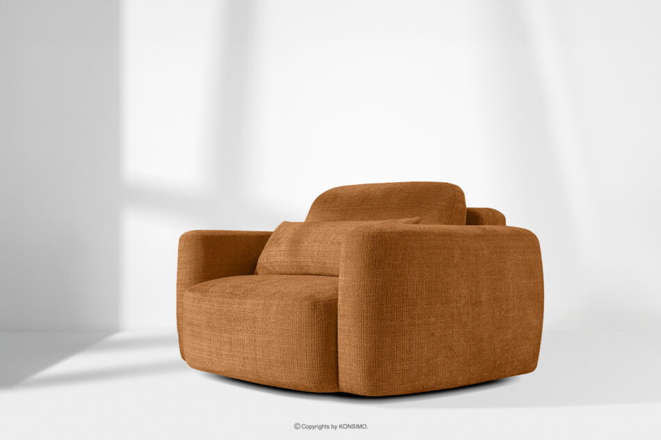 ELOSA Sofa i fotel w stylu japońskim w tkaninie szenil rudy rudy - zdjęcie 28