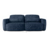 ELOSA Sofa i fotel w stylu japońskim w tkaninie szenil granatowy granatowy - zdjęcie 3