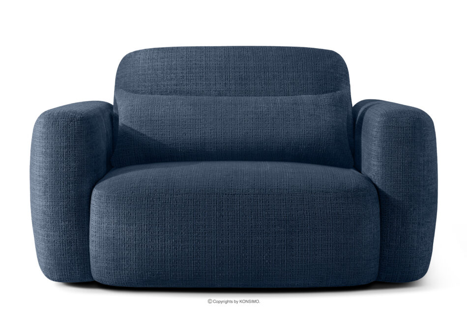 ELOSA Sofa i fotel w stylu japońskim w tkaninie szenil granatowy granatowy - zdjęcie 16