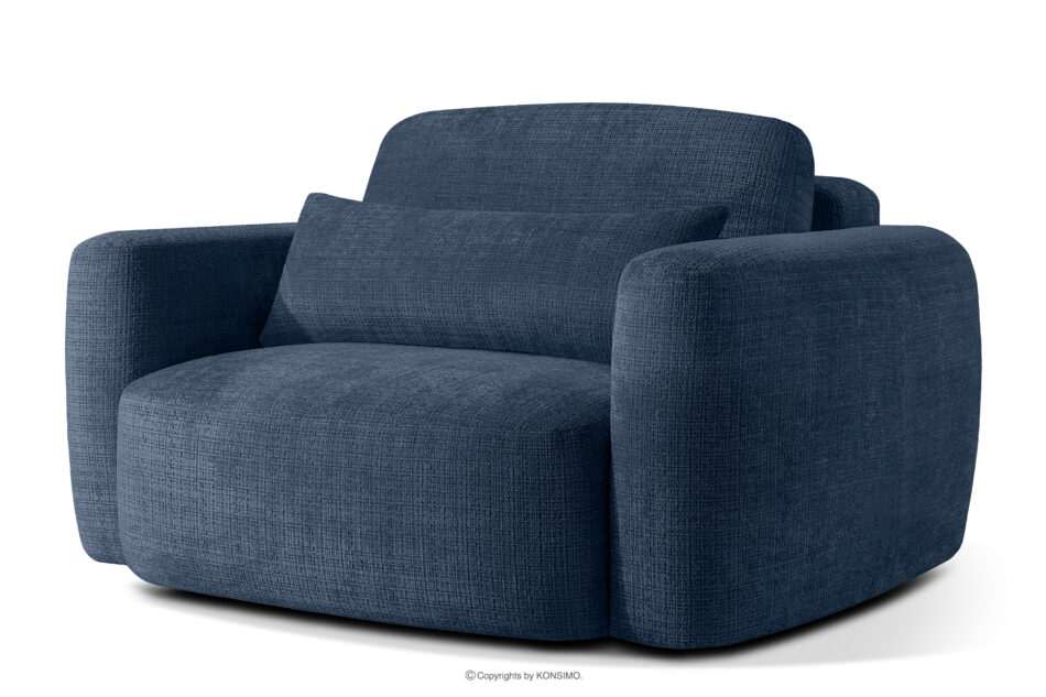 ELOSA Sofa i fotel w stylu japońskim w tkaninie szenil granatowy granatowy - zdjęcie 17