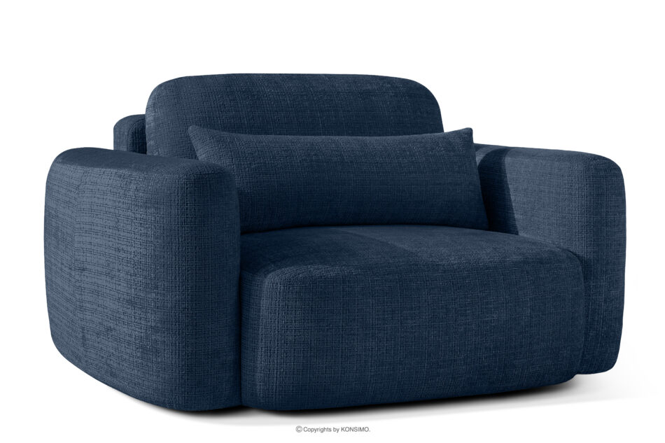 ELOSA Sofa i fotel w stylu japońskim w tkaninie szenil granatowy granatowy - zdjęcie 18
